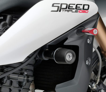 triumph speed triple rizoma frame slider engine guard protection crash slide track motovation usa