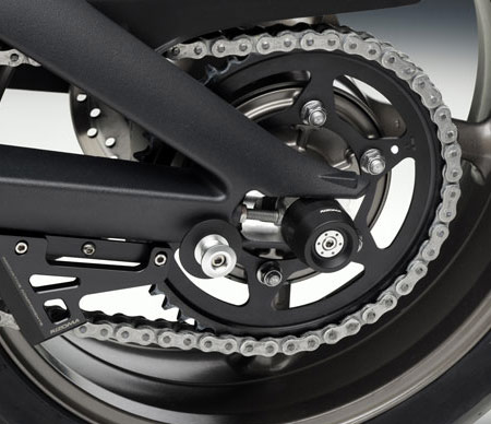 triumph street triple r rear axle motovation sliders protection rizoma axle