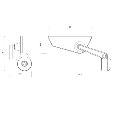 "Cut Edge" Bar End Style Mirror by Rizoma