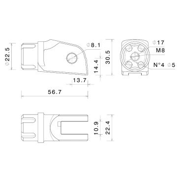 PE724B Rizoma Rider Footpeg Adapter Kit