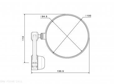 Rizoma SPY-ARM 94 Bar End Mirror BMW / F800R / 2011