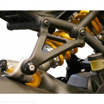 Exhaust Hanger Bracket with Passenger Peg Blockoff by Evotech Performance Ducati / Monster 1200 / 2021