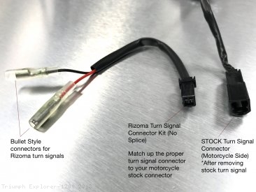EE082H Turn Signal "No Cut" Cable Connector Kit by Rizoma Triumph / Explorer 1200 / 2013