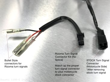 Turn Signal "No Cut" Cable Connector Kit by Rizoma Ducati / 1198 S / 2011