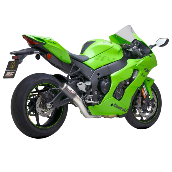Kawasaki ZX-10R CR-T Slip-on Exhaust with De-cat Link Pipe by SC-Project