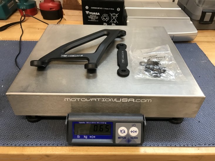 Exhaust Hanger Bracket with Passenger Peg Blockoff by Evotech Performance Ducati / Monster 1200R / 2017