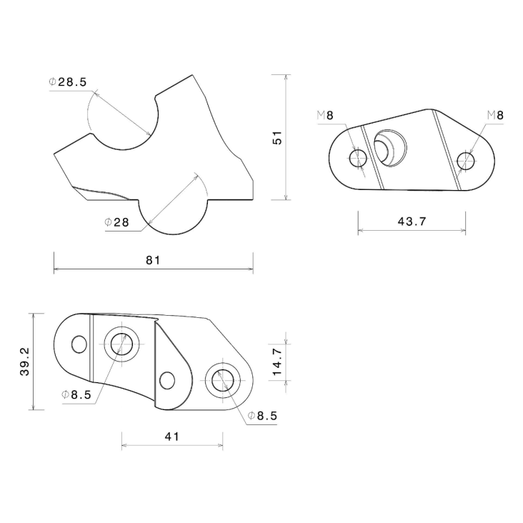 Raised and Swept Back Risers by Rizoma