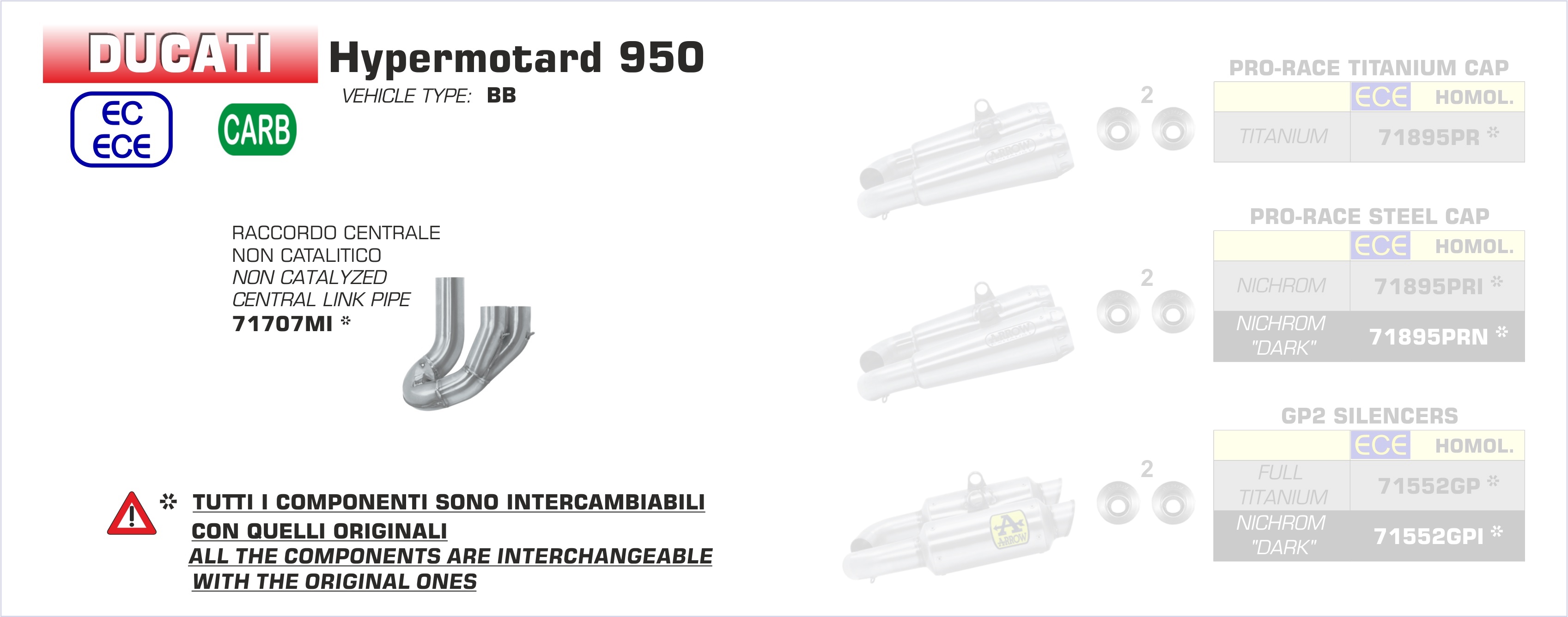 arrow decat link pipe ducati hypermotard