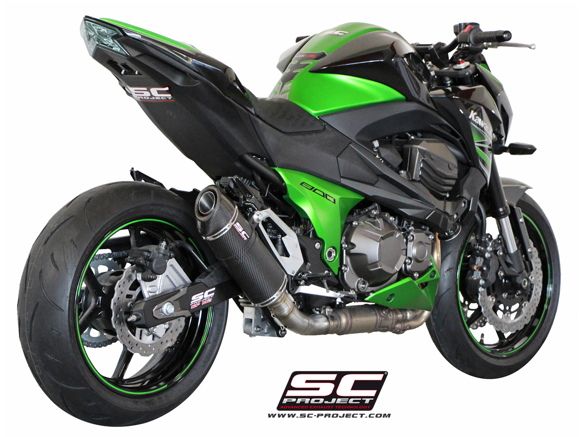 Kawasaki Z800 Oval Matte Carbon Fiber Exhaust by SC-Project