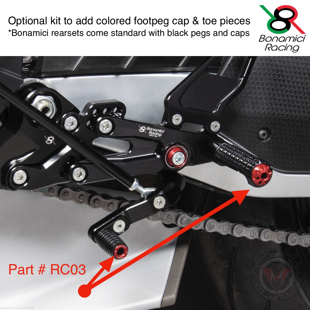 Adjustable Rearsets by Bonamici Kawasaki / Ninja ZX-10R / 2023 (K021)