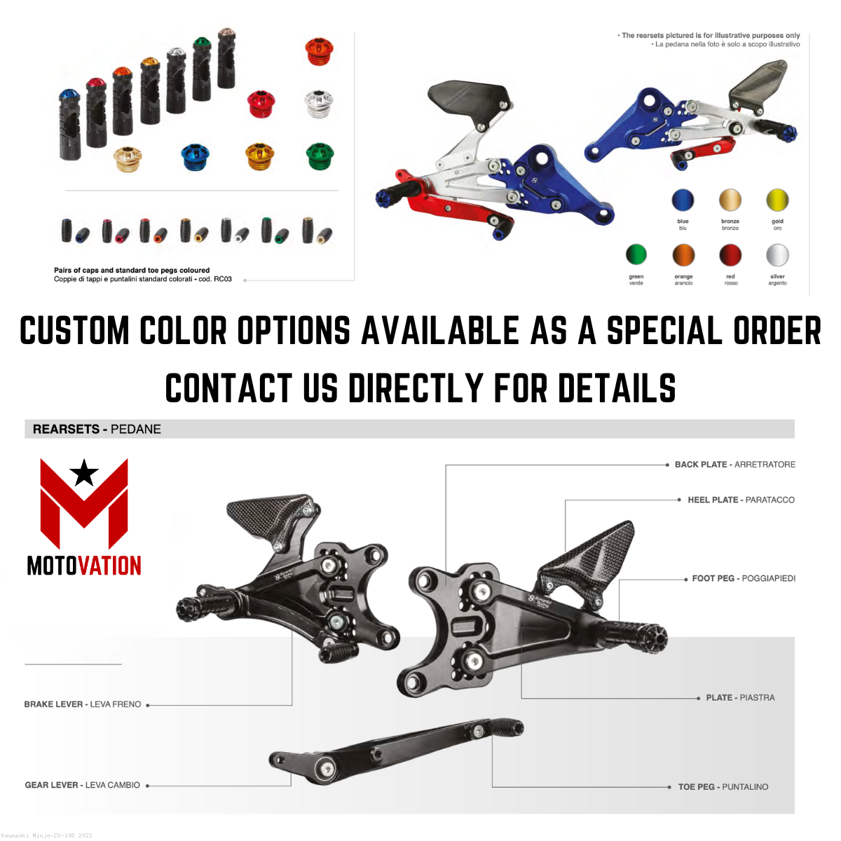 Kawasaki Ninja ZX-4RR Motorcycle Rearsets | Bonamici Racing