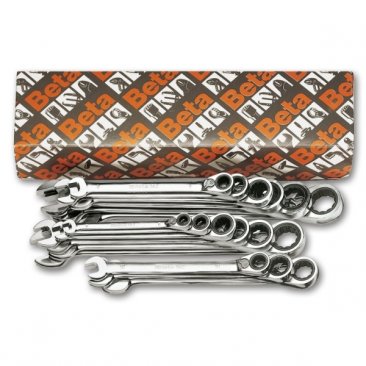 Set of reversible ratcheting metric combination wrenches by Beta Tools