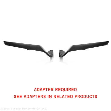 "STEALTH" Naked Mount Winglet Mirror Set by Rizoma Ducati / Streetfighter V4 SP / 2023