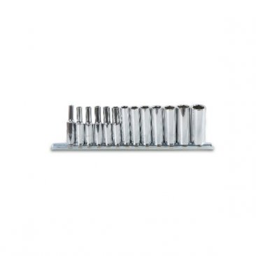 Set of 6 point 1/4" drive Metric "long" sockets by Beta Tools