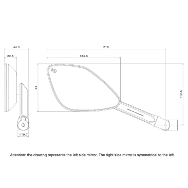 "Blind Spot" Side Mount Style Universal Mirror by Rizoma