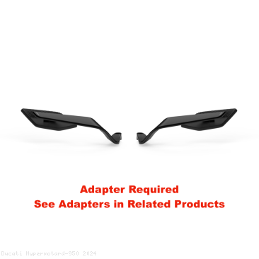 "STEALTH" Naked MAX Winglet Mirror Set by Rizoma Ducati / Hypermotard 950 / 2024