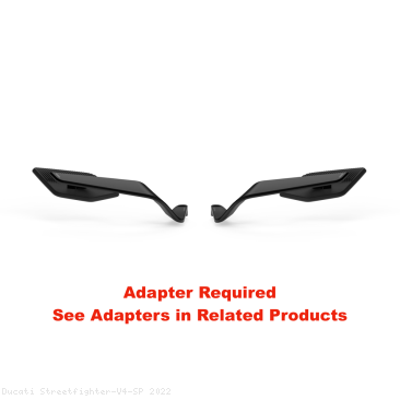 "STEALTH" Naked MAX Winglet Mirror Set by Rizoma Ducati / Streetfighter V4 SP / 2022