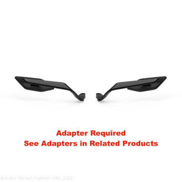 "STEALTH" Naked MAX Winglet Mirror Set by Rizoma Ducati / Streetfighter V4S / 2022