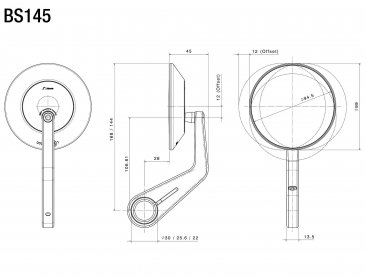 "Eccentrico" Bar Mount Style Universal Mirror by Rizoma