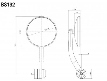 "Spirit RS" Bar End Style Mirror by Rizoma