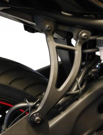 Exhaust Hanger Bracket with Passenger Peg Blockoff by Evotech Performance Yamaha / YZF-R3 / 2016