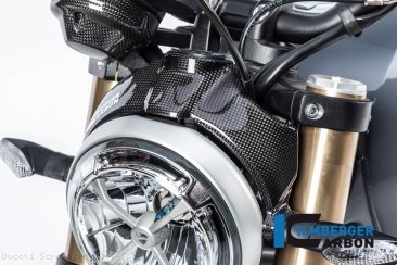 Carbon Fiber Headlight Surround by Ilmberger Carbon Ducati / Scrambler 1100 Sport / 2019