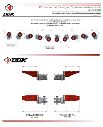 Adjustable "SPORT" Footpeg Kit by DBK Special Parts