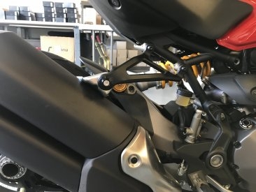 Exhaust Hanger Bracket with Passenger Peg Blockoff by Evotech Performance Ducati / Monster 1200 / 2017
