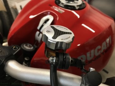 Carbon Inlay Front Brake and Clutch Fluid Tank Cap Set by Ducabike Ducati / Monster 1200 / 2014
