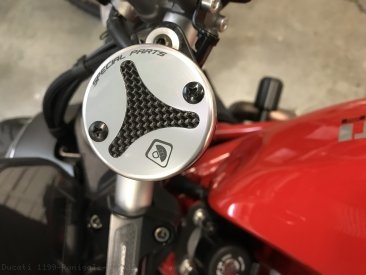 Carbon Inlay Front Brake and Clutch Fluid Tank Cap Set by Ducabike Ducati / 1199 Panigale S / 2012