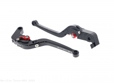 Standard Length Folding Brake And Clutch Lever Set by Evotech Aprilia / Tuono 660 / 2020