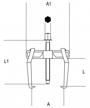 2 Leg Sliding Puller 1500N/4 by Beta Tools