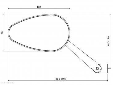 Rizoma "Radial RS" Universal Mirror Universal