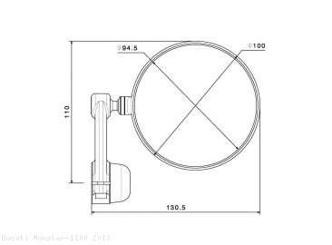 Rizoma SPY-ARM 94 Bar End Mirror Ducati / Monster 1100 / 2010