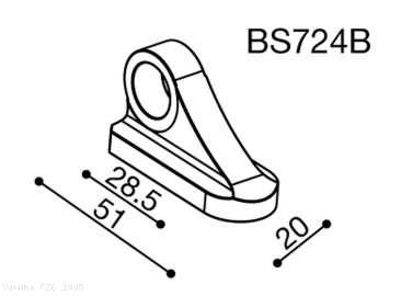 Rizoma Mirror Adapter BS724B Yamaha / FZ6 / 2005