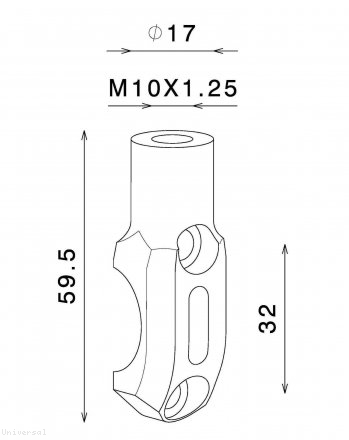 Rizoma Mirror Adapter - Brembo Master Cylinder Universal