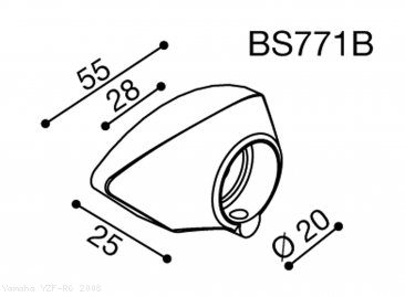 Rizoma Mirror Adapter BS771B Yamaha / YZF-R6 / 2008