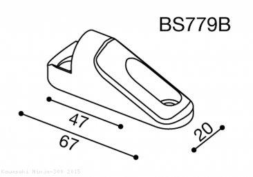 Rizoma Mirror Adapter BS779B Kawasaki / Ninja 300 / 2015