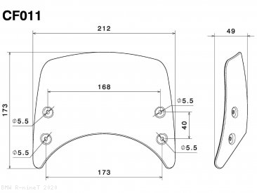 Low Height Aluminum Headlight Fairing by Rizoma BMW / R nineT / 2020