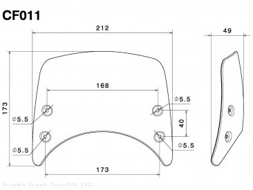 Low Height Aluminum Headlight Fairing by Rizoma Triumph / Speed Twin 900 / 2023