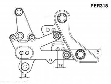 "RRC" Rearsets by Rizoma Kawasaki / Z800 / 2015