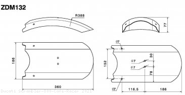 Aluminum Rear Fender by Rizoma Ducati / Scrambler 800 Cafe Racer / 2021