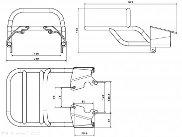 Rear Bag Support Rack by Rizoma BMW / R nineT / 2019