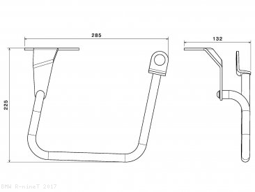 Right Side Saddlebag Luggage Support by Rizoma BMW / R nineT / 2017