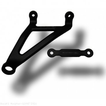 Exhaust Hanger Bracket with Passenger Peg Blockoff by Evotech Performance Ducati / Monster 1200S / 2021