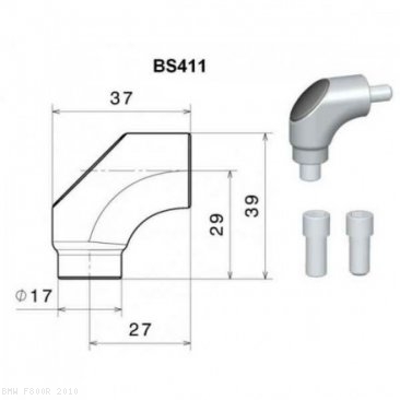 Rizoma Mirror Adapter BS411 BMW / F800R / 2010