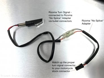 EE082H Turn Signal "No Cut" Cable Connector Kit by Rizoma Triumph / Daytona 675R / 2013