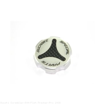 Carbon Inlay Rear Brake Fluid Tank Cap by Ducabike Ducati / Scrambler 800 Flat Tracker Pro / 2016