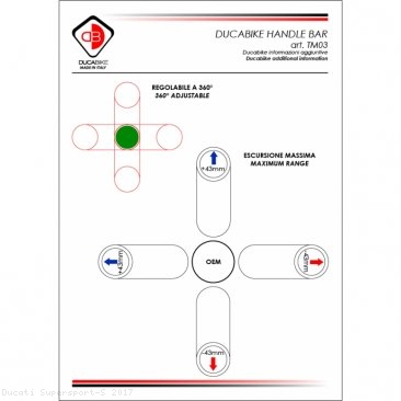 Adjustable Clipon Bar Tube Set by Ducabike Ducati / Supersport S / 2017