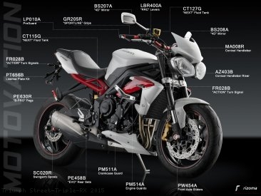 "EVO" Rearsets by Rizoma - DISCONTINUED Triumph / Street Triple RX / 2015